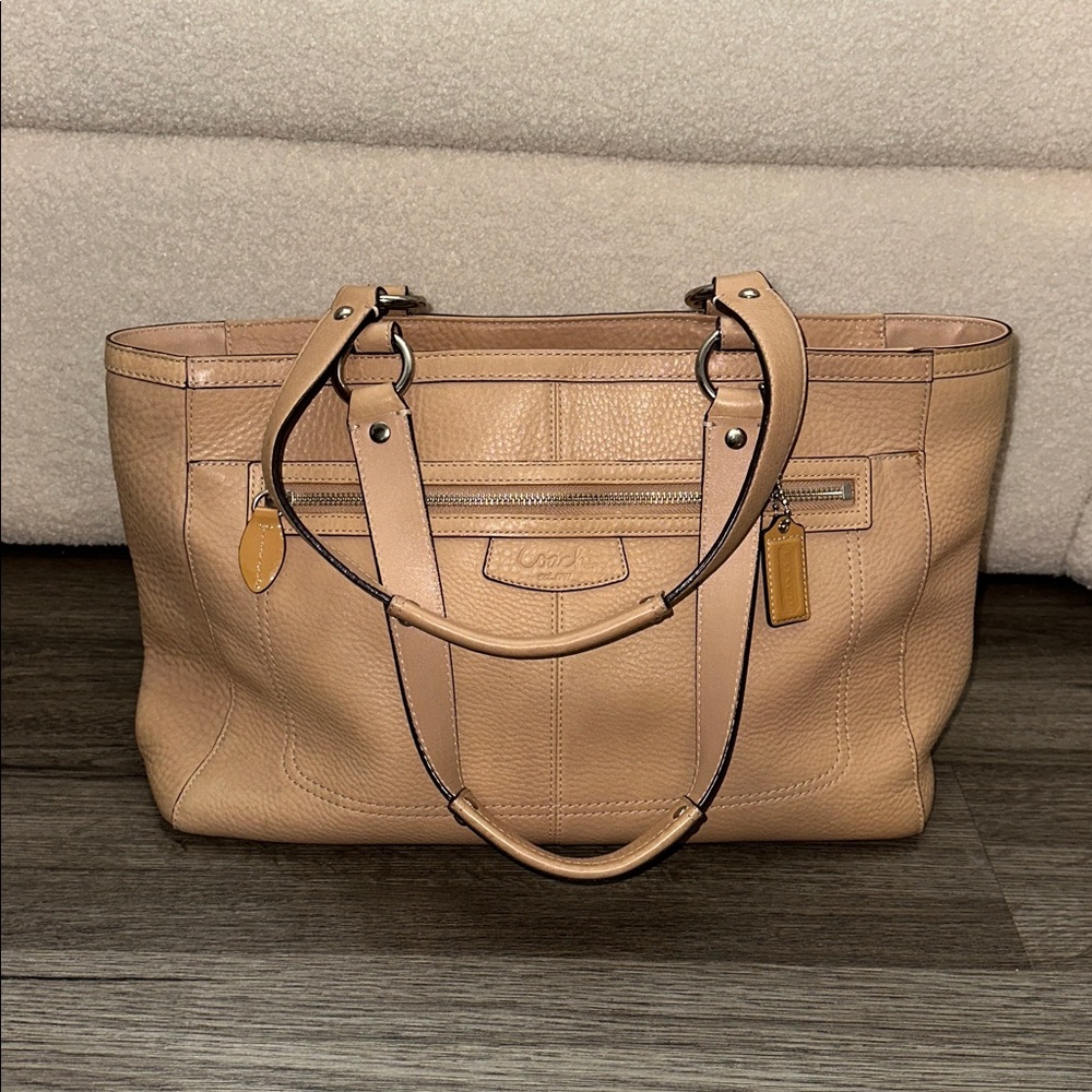 Penelope Tan Leather Tote Bag